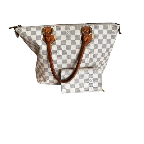 LOUIS VUITTON Damier Azur Saleya PM Tote Bag with matching wallet - Picture 12 of 14